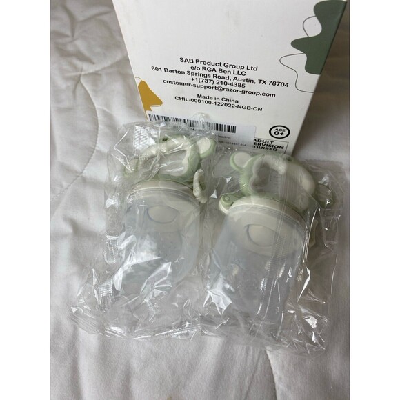 Childlike Behavior Baby Teething Toys 2 Silicone Green Toddler Starter Feeder - Picture 3 of 5